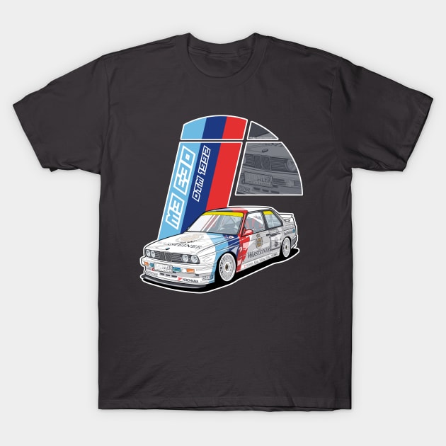 BMW - M3 E30 Dtm T-Shirt by EvanDeCiren